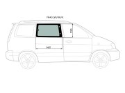 Стекло кузова переднее правое цельное TOYOTA TOWNACE WAGON 96-