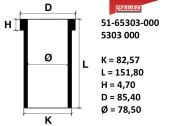 79,51 mm Гильза К=82,57, L=151,8, H=4,7, D=85,4