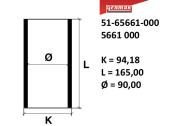 91,10 mm. Гильза K=94,18, L=165, H=0, D=94,18