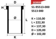 Ø102,00 Гильза STD K=110, L=222,3, H=137,3, D=120