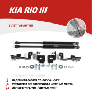 Газовые упоры капота для Kia Rio III рестайлинг 2015-2017, 2 шт.,